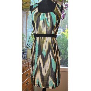 Milly Silk/Cotton Ikat Sleeveless Dress 8